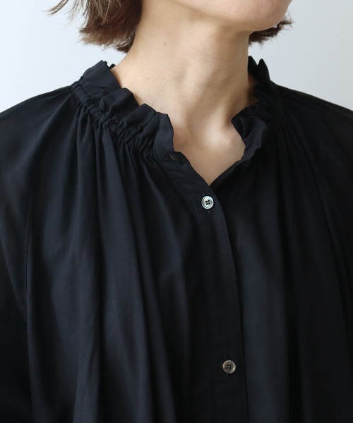 yuni（ユニ　）の「ハイツイストコットン gather collar ワンピース（ワンピース・レディース・イエロー/ブラック系その他・FREE）」の7枚目の写真