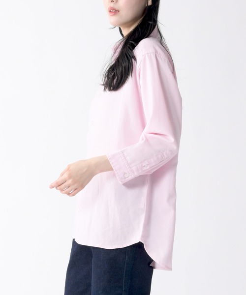 Relation(リレーション)の「リネン7分袖シャツ(シャツ/ブラウス・メンズ・ホワイト/ピンク/ベージュ/ネイビー/グレー/ブラック/カーキ/サックスブルー・SMALL/MEDIUM/LARGE/X-LARGE/XX-LARGE)」の16枚目の写真