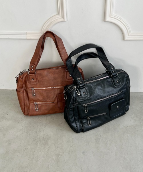 SOLLON.(ソルロン)の「アウトポケットヴィンテージバッグ(ショルダーバッグ・レディース・ブラック/ブラウン・FREE)」の3枚目の写真