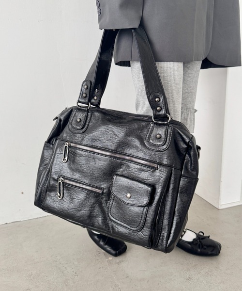 SOLLON.(ソルロン)の「アウトポケットヴィンテージバッグ(ショルダーバッグ・レディース・ブラック/ブラウン・FREE)」の10枚目の写真