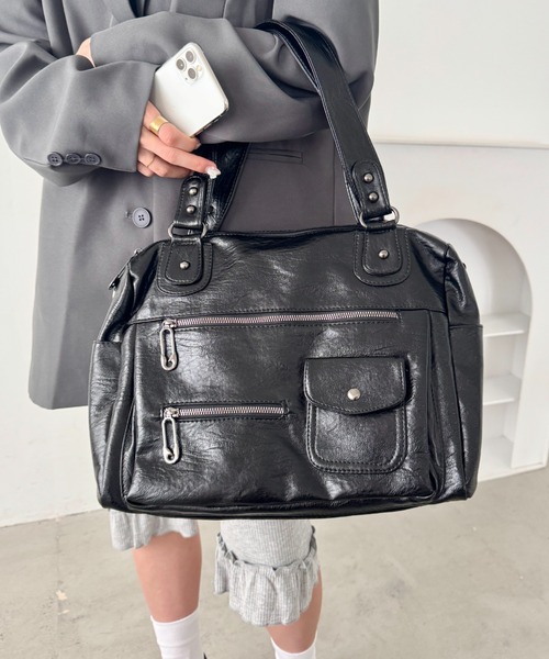 SOLLON.(ソルロン)の「アウトポケットヴィンテージバッグ(ショルダーバッグ・レディース・ブラック/ブラウン・FREE)」の9枚目の写真