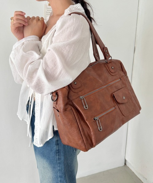 SOLLON.(ソルロン)の「アウトポケットヴィンテージバッグ(ショルダーバッグ・レディース・ブラック/ブラウン・FREE)」の14枚目の写真