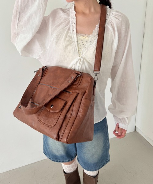 SOLLON.(ソルロン)の「アウトポケットヴィンテージバッグ(ショルダーバッグ・レディース・ブラック/ブラウン・FREE)」の18枚目の写真