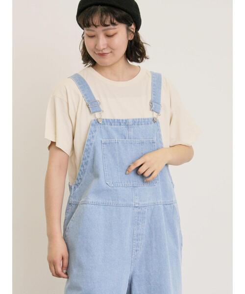 Samansa Mos2（サマンサ モスモス）の「【オーガニックコットン】ロゴ刺繍Tシャツ（Tシャツ/カットソー・レディース・ブルー/オフホワイト/ブラック/キナリ・F）」の8枚目の写真