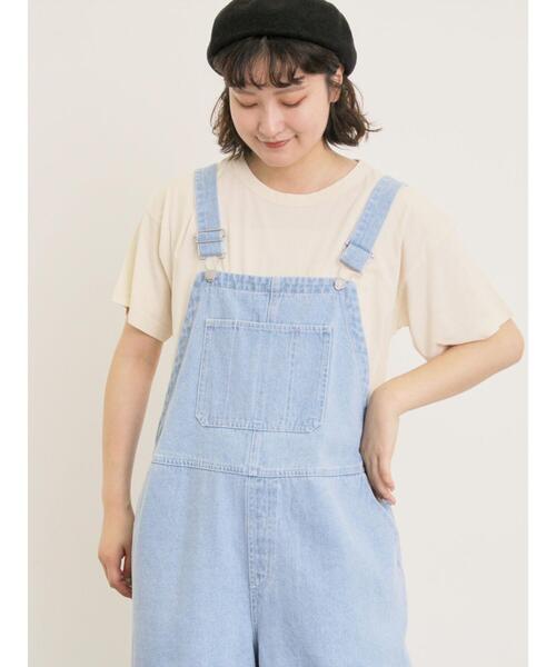 Samansa Mos2（サマンサ モスモス）の「【オーガニックコットン】ロゴ刺繍Tシャツ（Tシャツ/カットソー・レディース・ブルー/オフホワイト/ブラック/キナリ・F）」の9枚目の写真