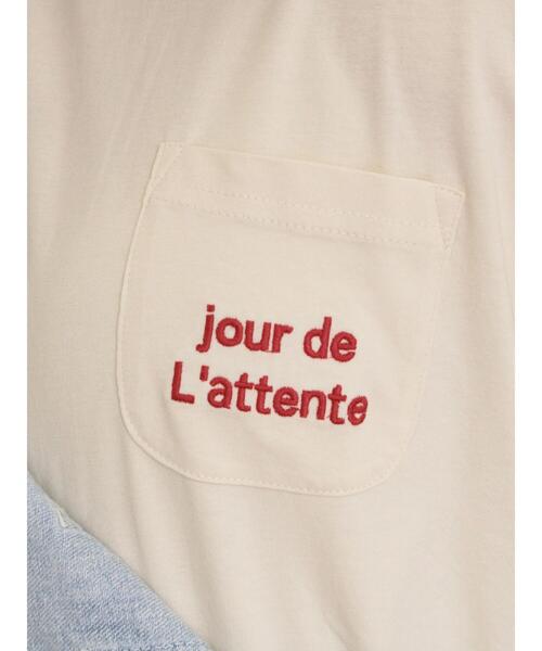 Samansa Mos2（サマンサ モスモス）の「【オーガニックコットン】ロゴ刺繍Tシャツ（Tシャツ/カットソー・レディース・ブルー/オフホワイト/ブラック/キナリ・F）」の10枚目の写真