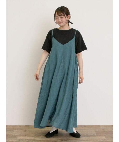 Samansa Mos2（サマンサ モスモス）の「【オーガニックコットン】ロゴ刺繍Tシャツ（Tシャツ/カットソー・レディース・ブルー/オフホワイト/ブラック/キナリ・F）」の19枚目の写真