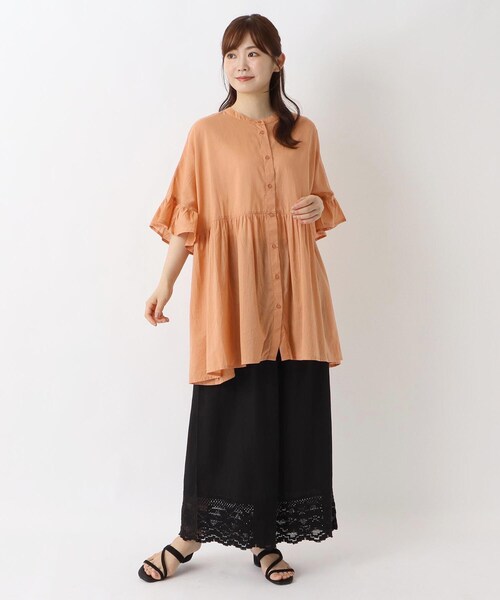 one'sterrace(ワンズテラス)の「綿麻レーヨン ロングレース 切替ペチパンツ(その他パンツ・レディース・ブラック系8/グレー系4/ピンク系9/アイボリー系8・02)」の14枚目の写真