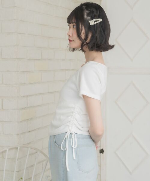 ems excite(エムズエキサイト)の「レイヤード風ドロストTEE(Tシャツ/カットソー・レディース・ピンク/ブルー/オフホワイト・FREE)」の18枚目の写真
