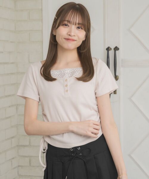ems excite(エムズエキサイト)の「レイヤード風ドロストTEE(Tシャツ/カットソー・レディース・ピンク/ブルー/オフホワイト・FREE)」の13枚目の写真