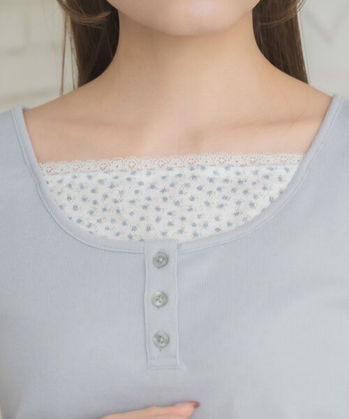 ems excite(エムズエキサイト)の「レイヤード風ドロストTEE(Tシャツ/カットソー・レディース・ピンク/ブルー/オフホワイト・FREE)」の8枚目の写真
