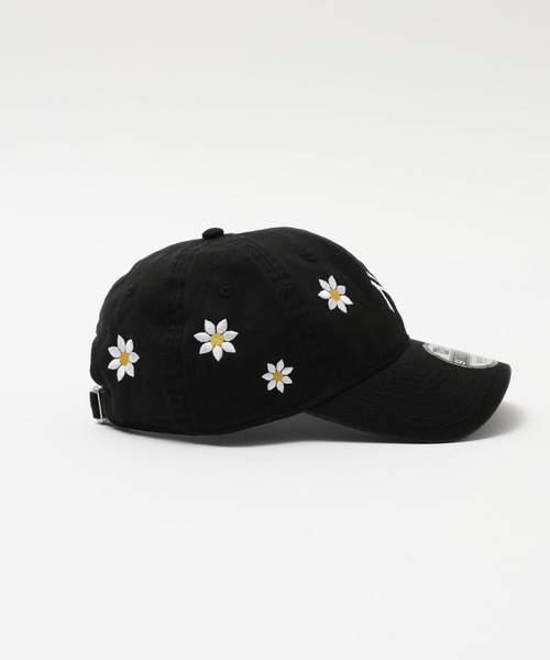 Supreme flower刺繍 ブラックキャップ NEW ERA/ニューエラ】別注/9TWENTY フラワー刺繍キャップ