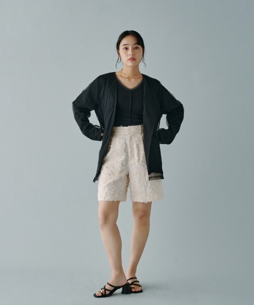terrace(テラス)の「フリンジジャカードショートパンツ(その他パンツ・レディース・オールドローズ系/アイボリー/ブラック・MEDIUM)」の4枚目の写真