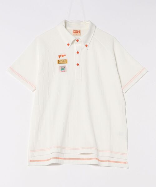 Bellmore ホワイト ポロシャツ XXL ベルモア P'MAS×Karl Helmut】ワッフルポロシャツ（ポロシャツ）｜KARL
