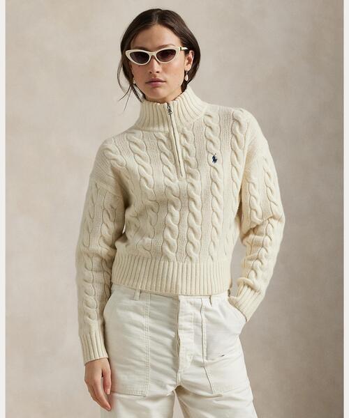 ポロラルフローレン　未使用　ケーブルニット　ハーフジップセーター　S　箱付き POLO RALPH LAUREN ポロ ラルフローレン セーター ニット ハーフ
