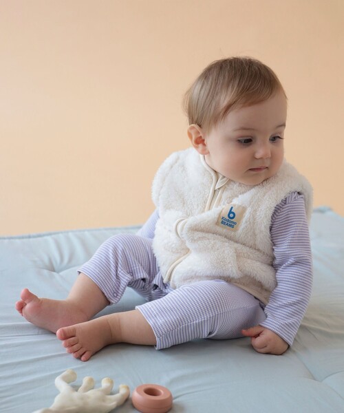 こども ビームス（コドモビームス）の「ジップ ボア ベスト 2025FW（70～110cm）（ベスト・キッズ・ホワイト系その他5/ブラウン系その他4・70/80/90t/100/110）」の4枚目の写真