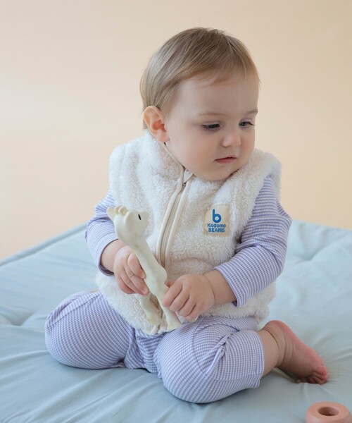 こども ビームス（コドモビームス）の「ジップ ボア ベスト 2025FW（70～110cm）（ベスト・キッズ・ホワイト系その他5/ブラウン系その他4・70/80/90t/100/110）」の5枚目の写真