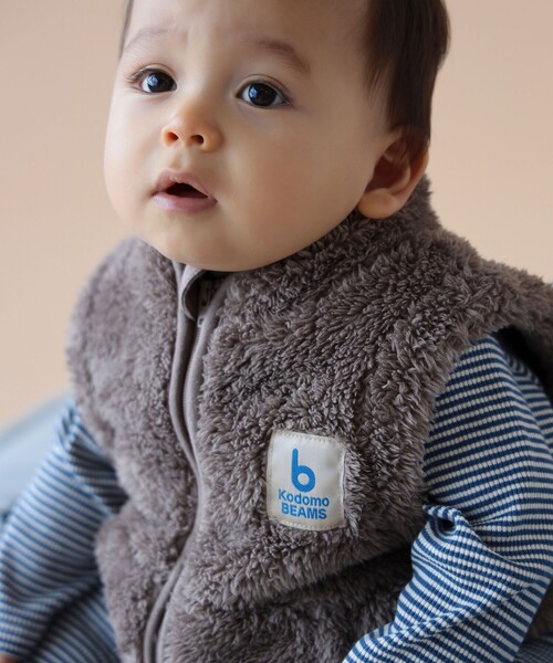 こども ビームス（コドモビームス）の「ジップ ボア ベスト 2025FW（70～110cm）（ベスト・キッズ・ホワイト系その他5/ブラウン系その他4・70/80/90t/100/110）」の6枚目の写真