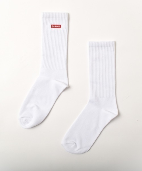 GLAZOS(グラソス)の「【大人向けサイズあり】クルー丈BOXロゴ刺繍ソックス3足セット(ソックス/靴下・キッズ・カラフル/ブラック・25-27CM/22-24cm)」の3枚目の写真