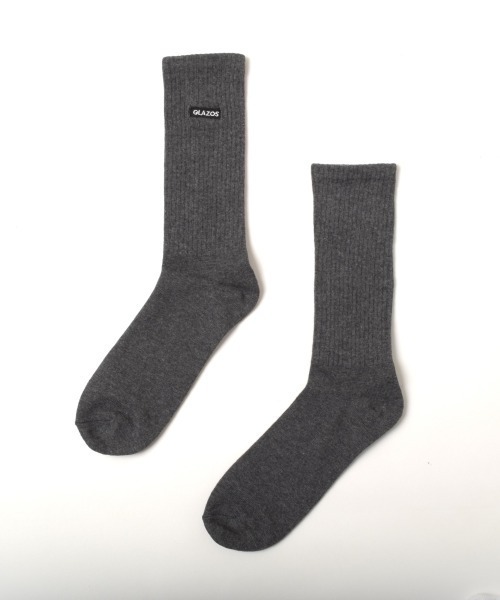 GLAZOS(グラソス)の「【大人向けサイズあり】クルー丈BOXロゴ刺繍ソックス3足セット(ソックス/靴下・キッズ・カラフル/ブラック・25-27CM/22-24cm)」の7枚目の写真