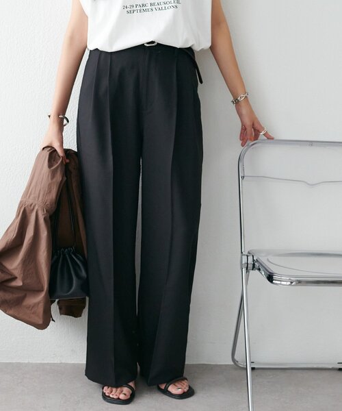 DISCOAT（ディスコート）の「【ユニセックス】タックワイドスラックス（スラックス・レディース・ネイビー/グレー/ブラック・MEDIUM/LARGE）」の4枚目の写真