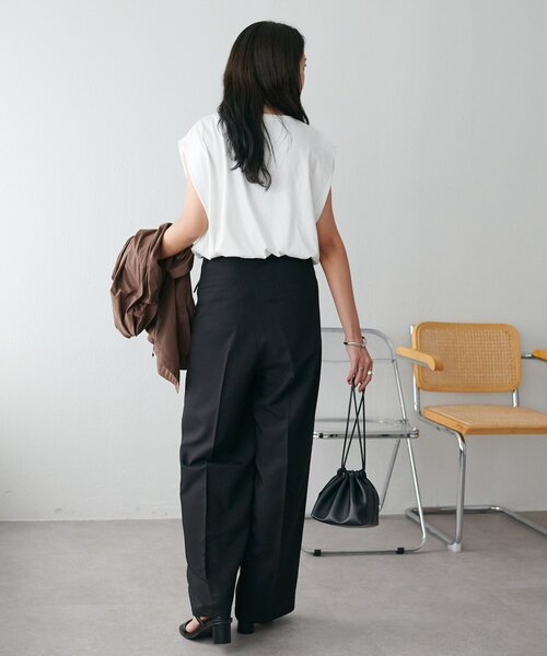 DISCOAT（ディスコート）の「【ユニセックス】タックワイドスラックス（スラックス・レディース・ネイビー/グレー/ブラック・MEDIUM/LARGE）」の9枚目の写真