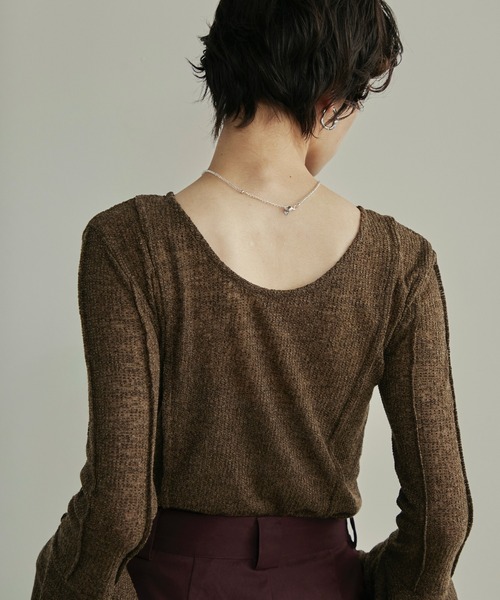 LOSCa(ロスカ)の「ラッフルスリーブカットソートップス(Tシャツ/カットソー・レディース・アイボリー/ブルー/ブラウン/ブラック・FREE)」の16枚目の写真