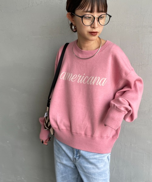 Americana/アメリカーナ] 別注 ショート丈 フロントロゴ スウェット