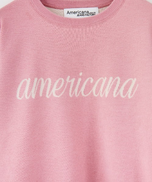 Americana/アメリカーナ] 別注 ショート丈 フロントロゴ スウェット