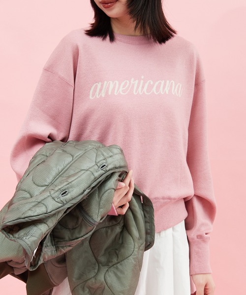 Americana/アメリカーナ] 別注 ショート丈 フロントロゴ スウェット