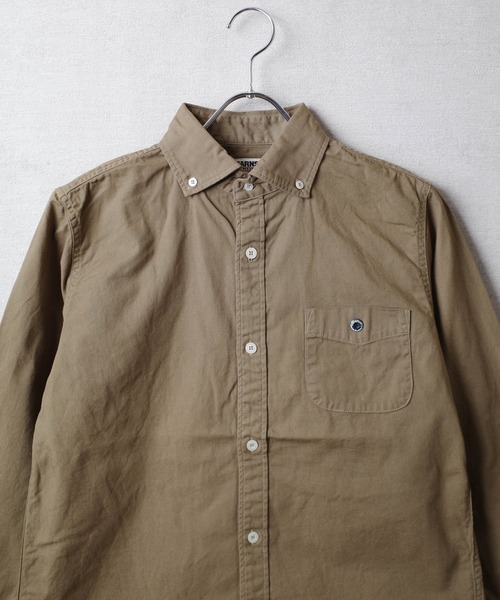 BARNS OUTFITTERS(バーンズアウトフィッターズ)の「【PH2】【BARNS OUTFITTERS】OX REGULAR LS SHIRT オックスフォード レギュラーカラー ロングスリーブ シャツ(シャツ/ブラウス・メンズ・ダークカーキ/サンドベージュ/チャコールグレー/オリーブ/カーキ/ダークグリーン/ライトグレー・SMALL)」の9枚目の写真