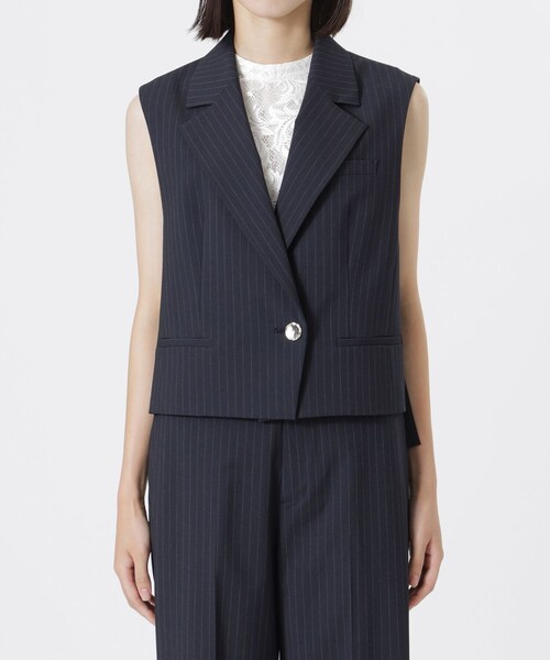 LOVELESS(ラブレス)の「ポプリンショートジレ(ベスト・レディース・ブラック/ブルー系その他7・36/34)」の7枚目の写真