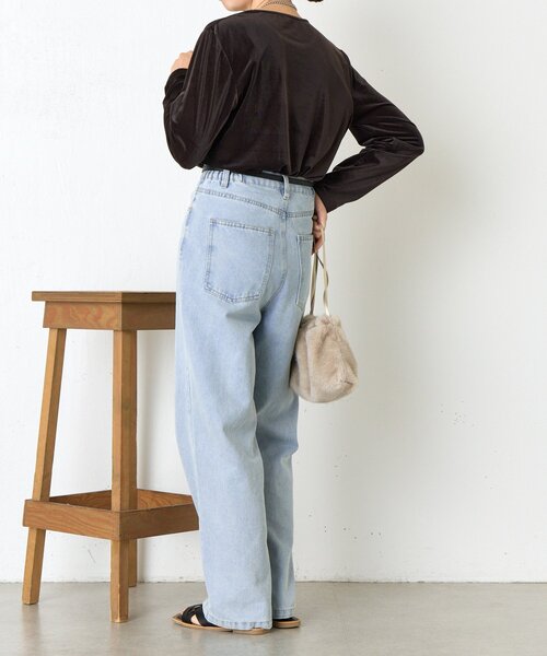 Jena espace merveilleux（ジェナ　エスパスメルヴェイユ）の「ベロアプルオーバー（Tシャツ/カットソー・レディース・ブラック/グレー/ベージュ・FREE）」の5枚目の写真