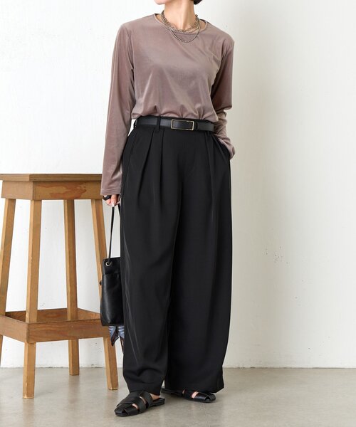 Jena espace merveilleux（ジェナ　エスパスメルヴェイユ）の「ベロアプルオーバー（Tシャツ/カットソー・レディース・ブラック/グレー/ベージュ・FREE）」の12枚目の写真