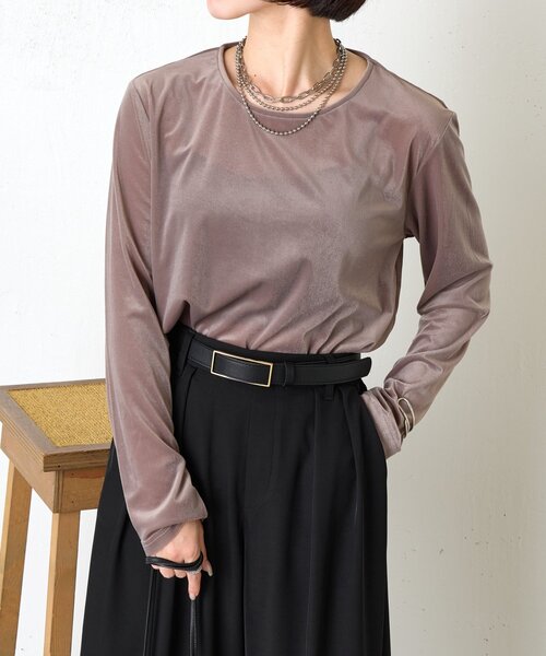 Jena espace merveilleux（ジェナ　エスパスメルヴェイユ）の「ベロアプルオーバー（Tシャツ/カットソー・レディース・ブラック/グレー/ベージュ・FREE）」の17枚目の写真