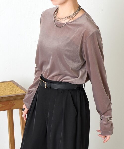 Jena espace merveilleux（ジェナ　エスパスメルヴェイユ）の「ベロアプルオーバー（Tシャツ/カットソー・レディース・ブラック/グレー/ベージュ・FREE）」の20枚目の写真