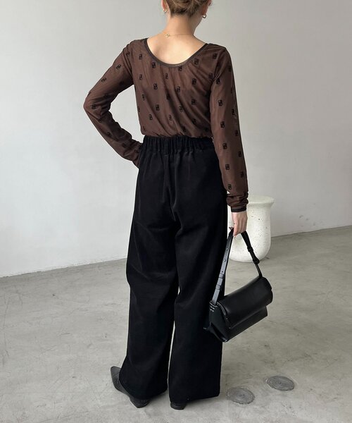 即購入OK ！カプリシュレマージュ　2WAYモノグラムシアーTシャツ 即購入OK ！カプリシュレマージュ 2WAYモノグラムシアーTシャツ