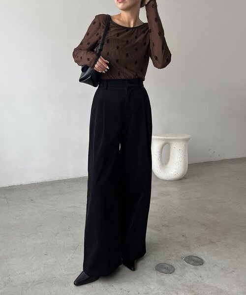 前後2WAY】2WAYモノグラムシアーTシャツ（Tシャツ/カットソー