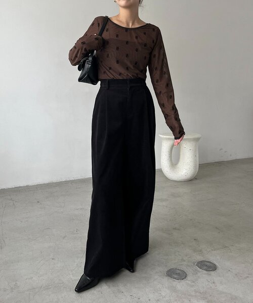 前後2WAY】2WAYモノグラムシアーTシャツ（Tシャツ/カットソー