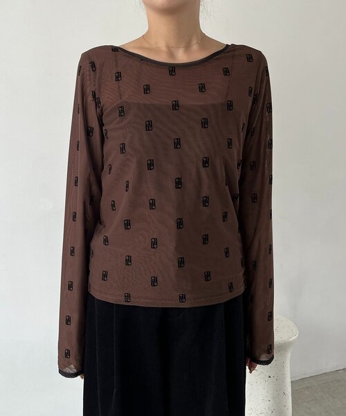 前後2WAY】2WAYモノグラムシアーTシャツ（Tシャツ/カットソー