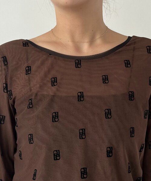 即購入OK ！カプリシュレマージュ　2WAYモノグラムシアーTシャツ 前後2WAY】2WAYモノグラムシアーTシャツ（Tシャツ/カットソー