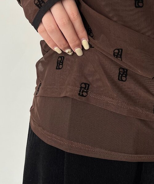 前後2WAY】2WAYモノグラムシアーTシャツ（Tシャツ/カットソー