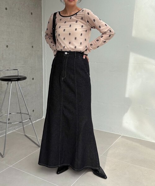 CAPRICIEUX LE'MAGE（カプリシューレマージュ）の「【前後2WAY】2WAYモノグラムシアーTシャツ（Tシャツ/カットソー・レディース・ベージュ/ブラウン・FREE）」の11枚目の写真