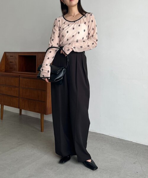 前後2WAY】2WAYモノグラムシアーTシャツ（Tシャツ/カットソー