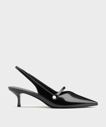 Helena ヘレナ パールスリングバックキトゥンヒール