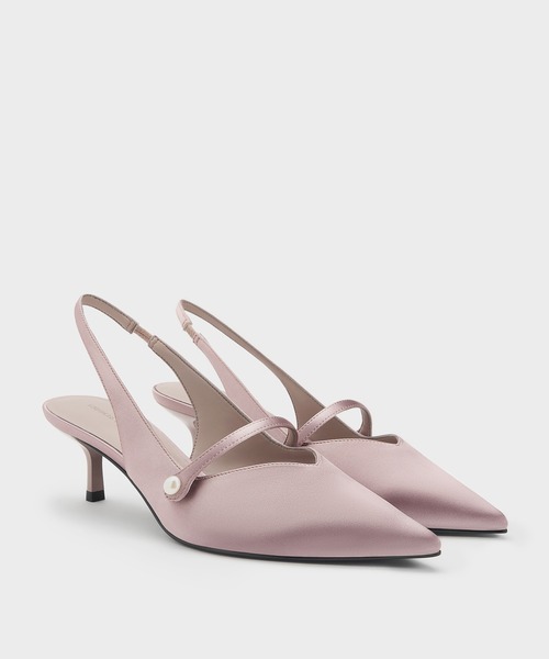 CHARLES & KEITH(チャールズ & キース)の「Helena ヘレナ パールスリングバックキトゥンヒール(パンプス・レディース・ブラウン系その他3/ブラック系その他7/スモークピンク・25cm/24.5cm/23.5cm/23cm/22.5cm/22cm/25.5cm)」の11枚目の写真
