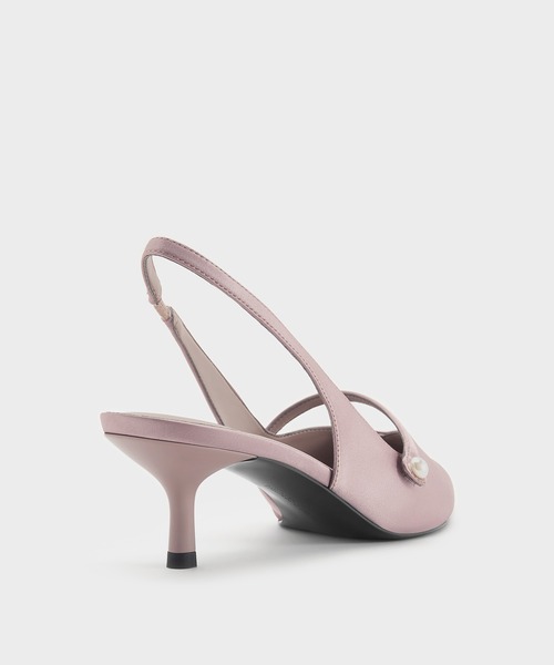 CHARLES & KEITH(チャールズ & キース)の「Helena ヘレナ パールスリングバックキトゥンヒール(パンプス・レディース・ブラウン系その他3/ブラック系その他7/スモークピンク・25cm/24.5cm/23.5cm/23cm/22.5cm/22cm/25.5cm)」の12枚目の写真