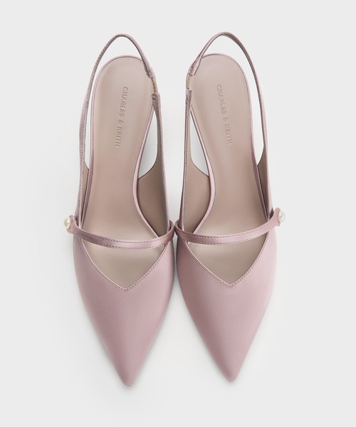 CHARLES & KEITH(チャールズ & キース)の「Helena ヘレナ パールスリングバックキトゥンヒール(パンプス・レディース・ブラウン系その他3/ブラック系その他7/スモークピンク・25cm/24.5cm/23.5cm/23cm/22.5cm/22cm/25.5cm)」の13枚目の写真