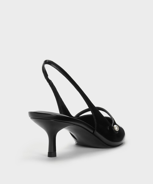 CHARLES & KEITH(チャールズ & キース)の「Helena ヘレナ パールスリングバックキトゥンヒール(パンプス・レディース・ブラウン系その他3/ブラック系その他7/スモークピンク・25cm/24.5cm/23.5cm/23cm/22.5cm/22cm/25.5cm)」の4枚目の写真