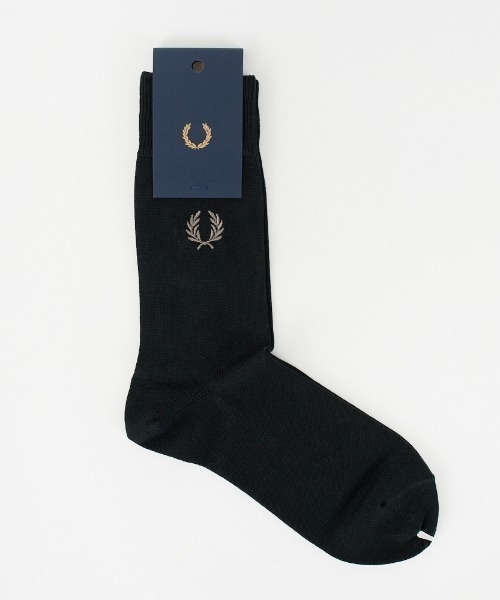 FRED PERRY（フレッドペリー）の「[FRED PERRY/フレッドペリー] ワンポイント刺繍ロゴ ミドルソックス（ソックス/靴下・メンズ・ホワイト/ブラック・25-27）」の6枚目の写真